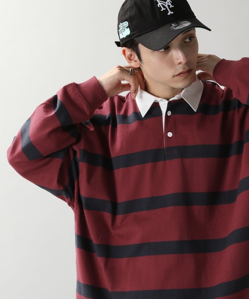 RAGEBLUE(レイジブルー)の「【SIGNAL SPORTS】ボーダービッグポロシャツ(ポロシャツ・メンズ・ネイビー/レッド系その他・MEDIUM/LARGE)」の7枚目の写真