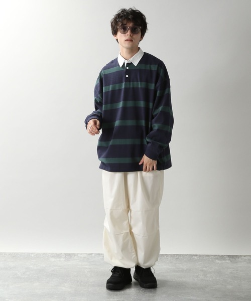 RAGEBLUE(レイジブルー)の「【SIGNAL SPORTS】ボーダービッグポロシャツ(ポロシャツ・メンズ・ネイビー/レッド系その他・MEDIUM/LARGE)」の8枚目の写真