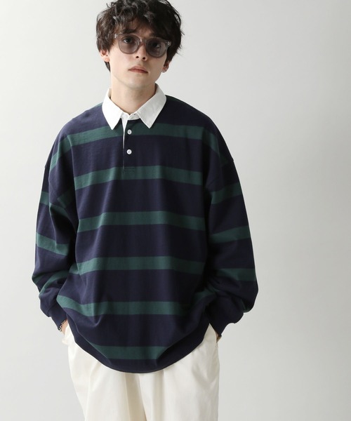 RAGEBLUE(レイジブルー)の「【SIGNAL SPORTS】ボーダービッグポロシャツ(ポロシャツ・メンズ・ネイビー/レッド系その他・MEDIUM/LARGE)」の9枚目の写真