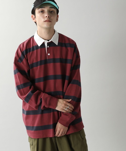 RAGEBLUE(レイジブルー)の「【SIGNAL SPORTS】ボーダービッグポロシャツ(ポロシャツ・メンズ・ネイビー/レッド系その他・MEDIUM/LARGE)」の20枚目の写真