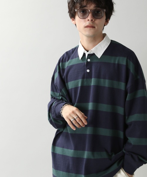 RAGEBLUE(レイジブルー)の「【SIGNAL SPORTS】ボーダービッグポロシャツ(ポロシャツ・メンズ・ネイビー/レッド系その他・MEDIUM/LARGE)」の21枚目の写真