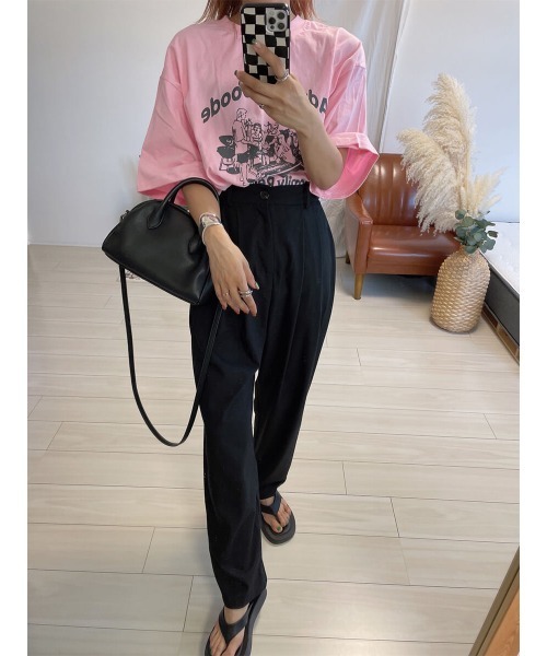 HEILIS(ヘイリス)の「《kaoru select》Family ReunionTシャツ / プリントTシャツ カラーTシャツ オーバーサイズ 半袖(Tシャツ/カットソー・レディース・ホワイト/ピンク・FREE)」の3枚目の写真