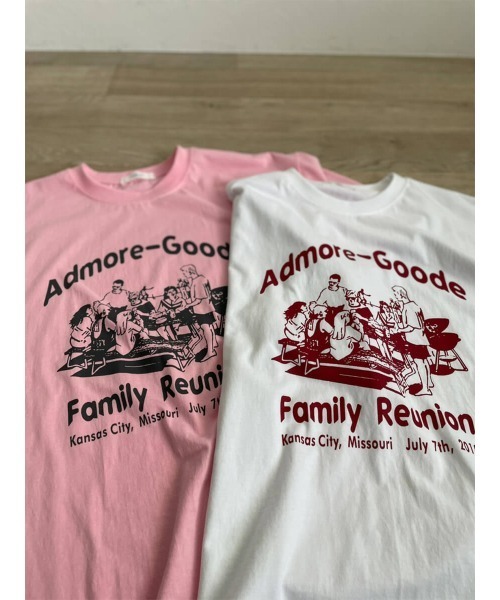 HEILIS(ヘイリス)の「《kaoru select》Family ReunionTシャツ / プリントTシャツ カラーTシャツ オーバーサイズ 半袖(Tシャツ/カットソー・レディース・ホワイト/ピンク・FREE)」の7枚目の写真