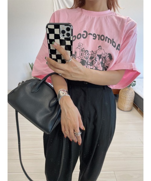 HEILIS(ヘイリス)の「《kaoru select》Family ReunionTシャツ / プリントTシャツ カラーTシャツ オーバーサイズ 半袖(Tシャツ/カットソー・レディース・ホワイト/ピンク・FREE)」の22枚目の写真
