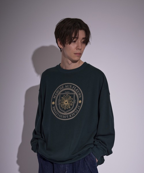 JUNRED(ジュンレッド)の「エンブレムフラワープリントBIGスウェット(スウェット・メンズ・モスグリーン/グレー/ネイビー・M/S/L)」の12枚目の写真