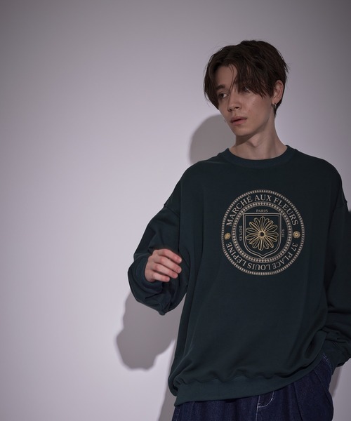 JUNRED(ジュンレッド)の「エンブレムフラワープリントBIGスウェット(スウェット・メンズ・モスグリーン/グレー/ネイビー・M/S/L)」の14枚目の写真