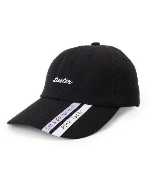 PINK-latte（ピンクラテ）の「◆ラインキャップ（キャップ・キッズ・チャコールグレー/ブラック/ライトパープル・00）」の6枚目の写真