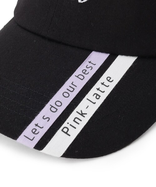 PINK-latte（ピンクラテ）の「◆ラインキャップ（キャップ・キッズ・チャコールグレー/ブラック/ライトパープル・00）」の5枚目の写真