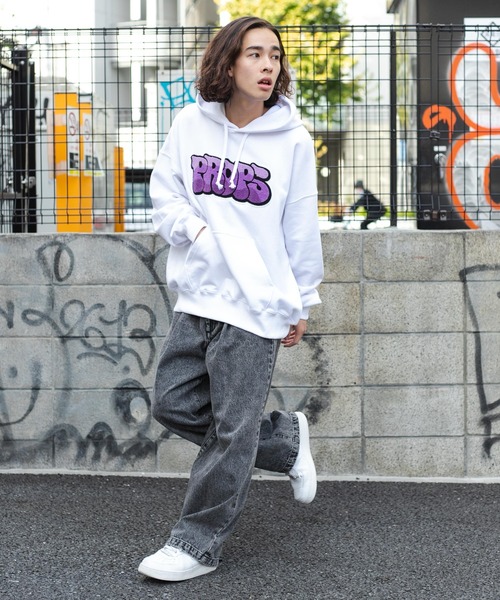 WEGO（ウィゴー）の「WEGO/ヘビーウエイト グラフィティプルパーカー（パーカー・メンズ・ホワイト/ブラック/ダークグリーン/杢グレー/ホワイト系その他/オートミール/その他1/その他3/その他2/その他4・MEDIUM/LARGE）」の11枚目の写真