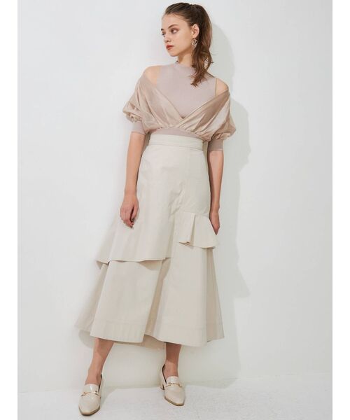 MERCURYDUO（マーキュリーデュオ）の「異素材ドッキングニット（ニット/セーター・レディース・ネイビー/アイボリー/ベビーピンク・FREE）」の21枚目の写真