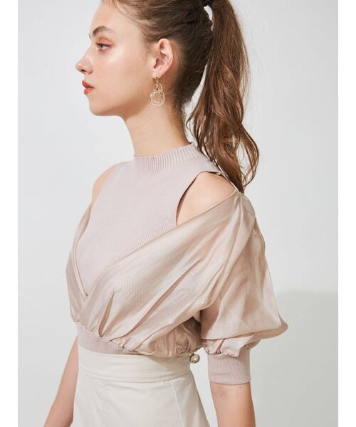 MERCURYDUO（マーキュリーデュオ）の「異素材ドッキングニット（ニット/セーター・レディース・ネイビー/アイボリー/ベビーピンク・FREE）」の18枚目の写真