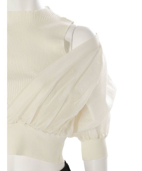 MERCURYDUO（マーキュリーデュオ）の「異素材ドッキングニット（ニット/セーター・レディース・ネイビー/アイボリー/ベビーピンク・FREE）」の6枚目の写真