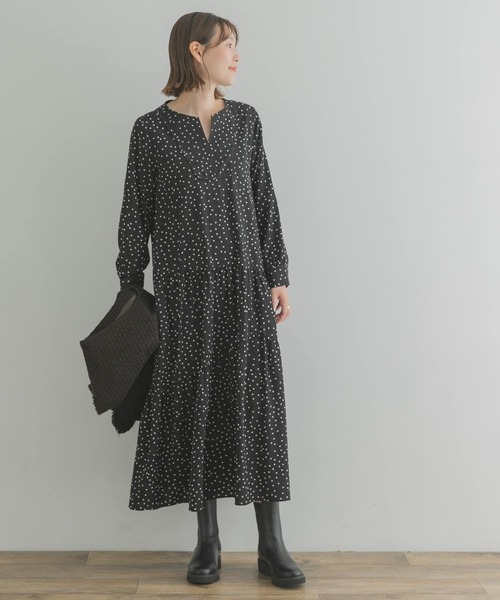 F by ROSSO(エフバイロッソ)の「F by ROSSO ドットランダムティアードワンピース(ワンピース・レディース・ブラック/キャメル・38/36)」の14枚目の写真