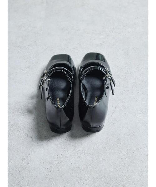 AMERICAN HOLIC(アメリカンホリック)の「【WEB限定】ダブルストラップローヒールパンプス(パンプス・レディース・ブラック・S/M/L)」の4枚目の写真