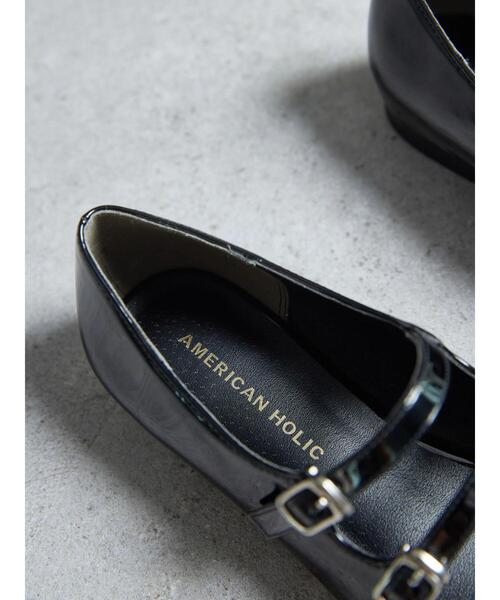 AMERICAN HOLIC(アメリカンホリック)の「【WEB限定】ダブルストラップローヒールパンプス(パンプス・レディース・ブラック・S/M/L)」の6枚目の写真