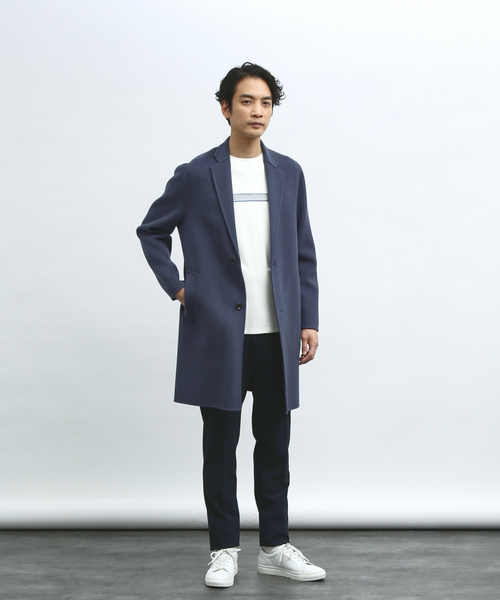 ABAHOUSE(アバハウス)の「販売中止【super120s】 ウールリバー チェスターコート(チェスターコート・メンズ・グレイッシュベージュ/ブラック/セージグリーン/グレイッシュブルー/グレー・44/46/48/50)」の16枚目の写真