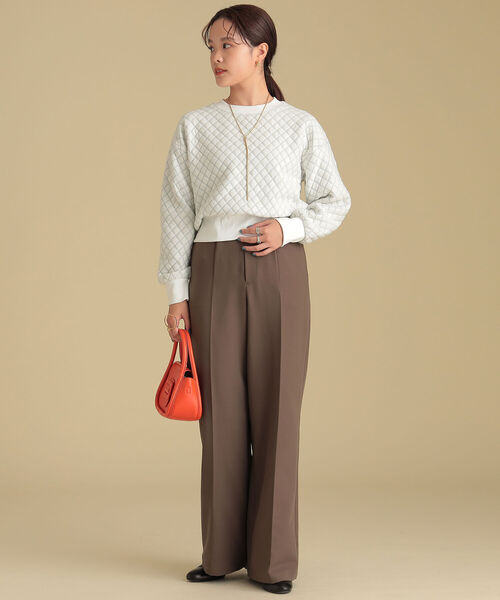 Ray BEAMS（レイビームス）の「Ray BEAMS / キルティング クルーネック トップス（その他トップス・レディース・ブラック/オフホワイト・ONE SIZE）」の6枚目の写真