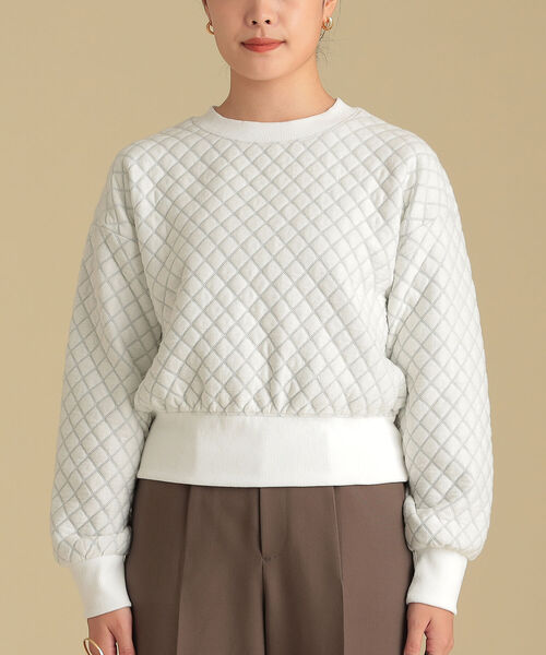 Ray BEAMS（レイビームス）の「Ray BEAMS / キルティング クルーネック トップス（その他トップス・レディース・ブラック/オフホワイト・ONE SIZE）」の7枚目の写真