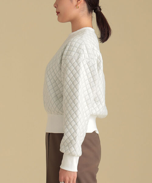 Ray BEAMS（レイビームス）の「Ray BEAMS / キルティング クルーネック トップス（その他トップス・レディース・ブラック/オフホワイト・ONE SIZE）」の8枚目の写真