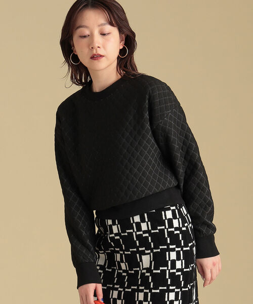 Ray BEAMS（レイビームス）の「Ray BEAMS / キルティング クルーネック トップス（その他トップス・レディース・ブラック/オフホワイト・ONE SIZE）」の15枚目の写真