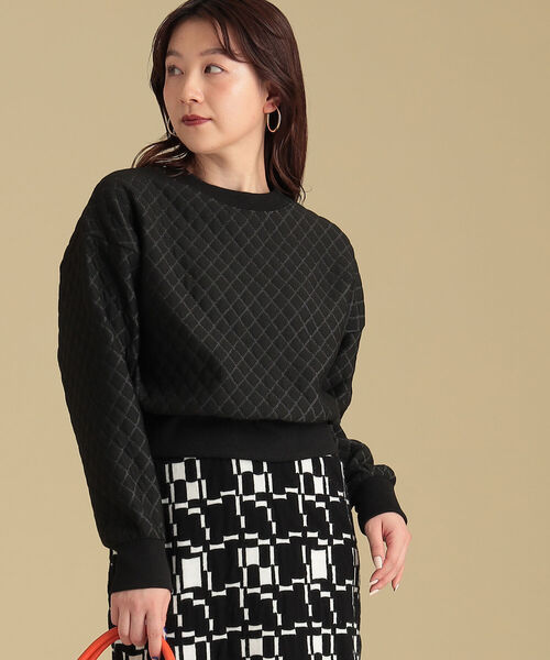 Ray BEAMS（レイビームス）の「Ray BEAMS / キルティング クルーネック トップス（その他トップス・レディース・ブラック/オフホワイト・ONE SIZE）」の16枚目の写真