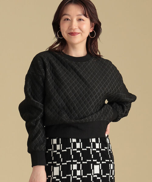 Ray BEAMS（レイビームス）の「Ray BEAMS / キルティング クルーネック トップス（その他トップス・レディース・ブラック/オフホワイト・ONE SIZE）」の17枚目の写真