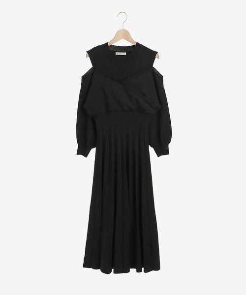 MAJESTIC LEGON(マジェスティックレゴン)の「肩あきカシュクールニットワンピース(ワンピース・レディース・ブラック/グレー/アイボリー・MEDIUM)」の10枚目の写真