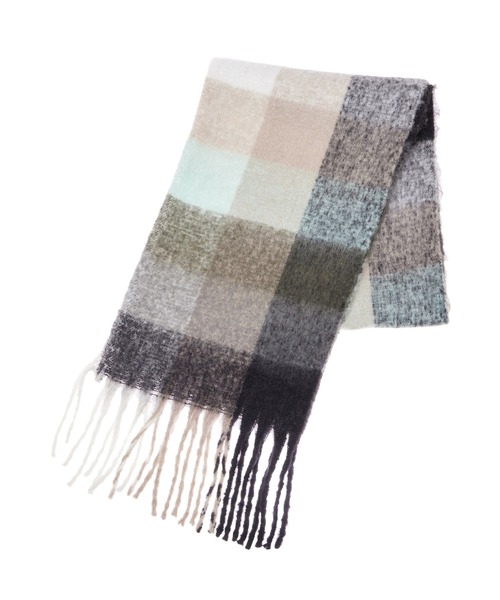 fifth（フィフス）の「チェック柄フリンジマフラー（マフラー・レディース・ブラック/ピンク/ブルー・FREE）」の21枚目の写真