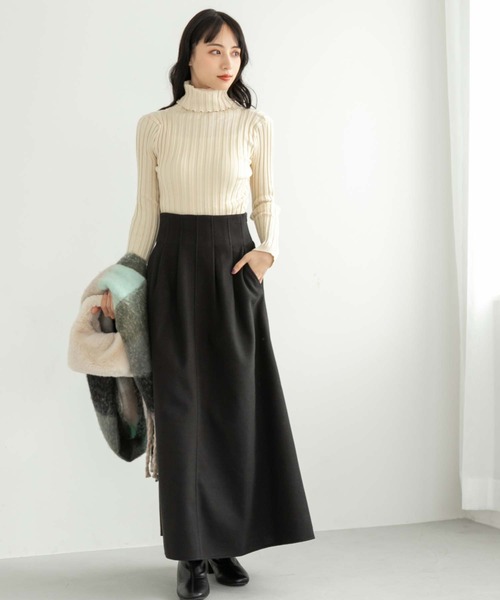 fifth（フィフス）の「チェック柄フリンジマフラー（マフラー・レディース・ブラック/ピンク/ブルー・FREE）」の9枚目の写真