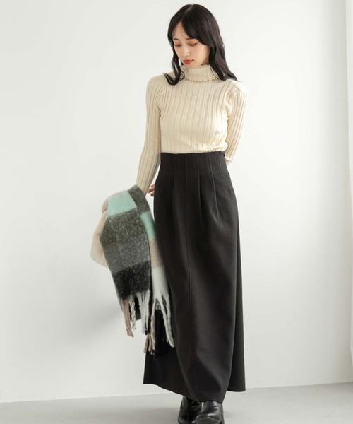 fifth（フィフス）の「チェック柄フリンジマフラー（マフラー・レディース・ブラック/ピンク/ブルー・FREE）」の8枚目の写真