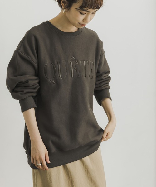 URBAN RESEARCH（アーバンリサーチ）の「QUETE刺繍スウェット（Tシャツ/カットソー・レディース・グレー系その他/カーキ/ホワイト系その他・FREE）」の3枚目の写真
