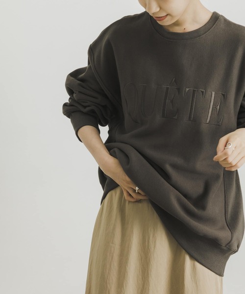 URBAN RESEARCH（アーバンリサーチ）の「QUETE刺繍スウェット（Tシャツ/カットソー・レディース・グレー系その他/カーキ/ホワイト系その他・FREE）」の4枚目の写真