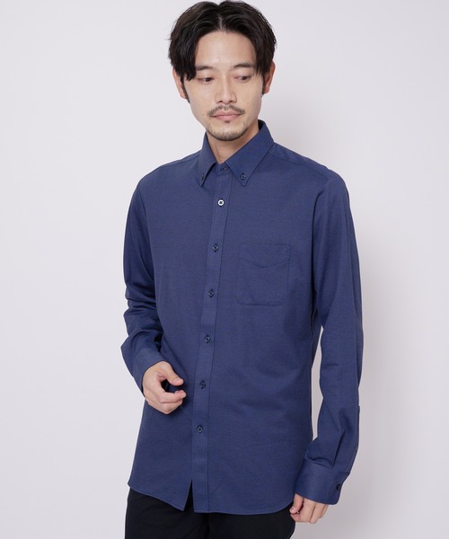 Blue Standard (ブルースタンダード)の「【BLUE STANDARD/ブルースタンダード】吸水速乾 イージーケア ピンポイント消臭 ストレッチ アルティマニット ボタンダウンシャツ(シャツ/ブラウス・メンズ・ブルー系その他/グレー/ダークブルー/ブルー/オフホワイト/ホワイト・LARGE/MEDIUM/X-LARGE)」の6枚目の写真