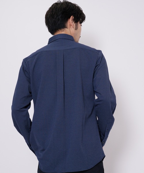 Blue Standard (ブルースタンダード)の「【BLUE STANDARD/ブルースタンダード】吸水速乾 イージーケア ピンポイント消臭 ストレッチ アルティマニット ボタンダウンシャツ(シャツ/ブラウス・メンズ・ブルー系その他/グレー/ダークブルー/ブルー/オフホワイト/ホワイト・LARGE/MEDIUM/X-LARGE)」の10枚目の写真