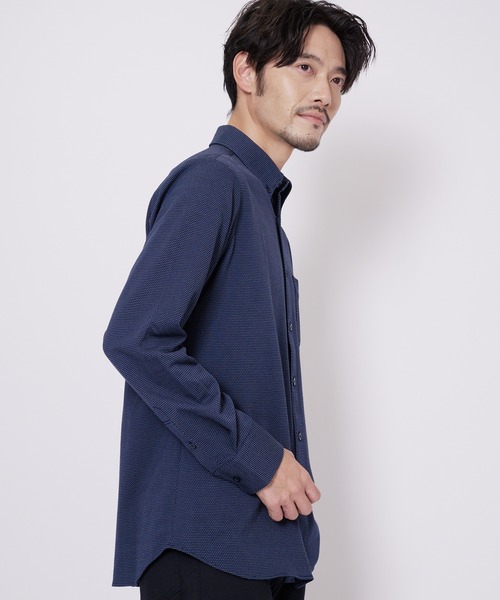 Blue Standard (ブルースタンダード)の「【BLUE STANDARD/ブルースタンダード】吸水速乾 イージーケア ピンポイント消臭 ストレッチ アルティマニット ボタンダウンシャツ(シャツ/ブラウス・メンズ・ブルー系その他/グレー/ダークブルー/ブルー/オフホワイト/ホワイト・LARGE/MEDIUM/X-LARGE)」の11枚目の写真