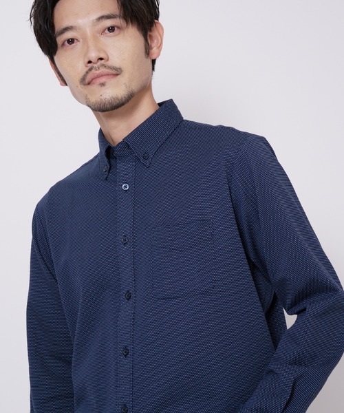 Blue Standard (ブルースタンダード)の「【BLUE STANDARD/ブルースタンダード】吸水速乾 イージーケア ピンポイント消臭 ストレッチ アルティマニット ボタンダウンシャツ(シャツ/ブラウス・メンズ・ブルー系その他/グレー/ダークブルー/ブルー/オフホワイト/ホワイト・LARGE/MEDIUM/X-LARGE)」の12枚目の写真