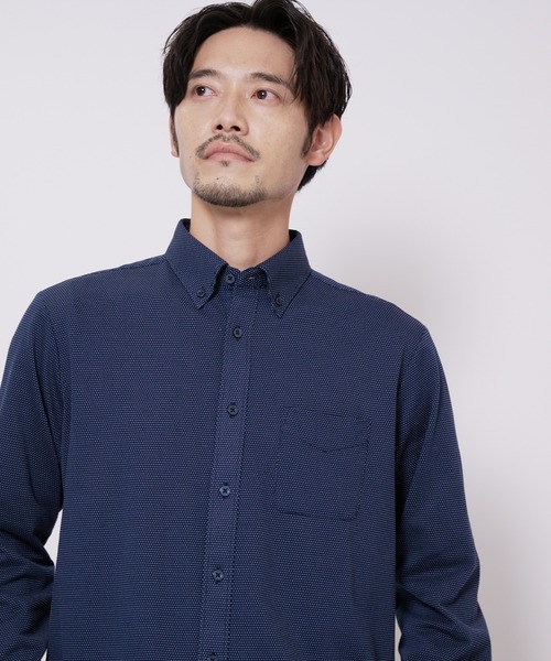 Blue Standard (ブルースタンダード)の「【BLUE STANDARD/ブルースタンダード】吸水速乾 イージーケア ピンポイント消臭 ストレッチ アルティマニット ボタンダウンシャツ(シャツ/ブラウス・メンズ・ブルー系その他/グレー/ダークブルー/ブルー/オフホワイト/ホワイト・LARGE/MEDIUM/X-LARGE)」の13枚目の写真