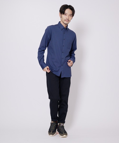 Blue Standard (ブルースタンダード)の「【BLUE STANDARD/ブルースタンダード】吸水速乾 イージーケア ピンポイント消臭 ストレッチ アルティマニット ボタンダウンシャツ(シャツ/ブラウス・メンズ・ブルー系その他/グレー/ダークブルー/ブルー/オフホワイト/ホワイト・LARGE/MEDIUM/X-LARGE)」の14枚目の写真