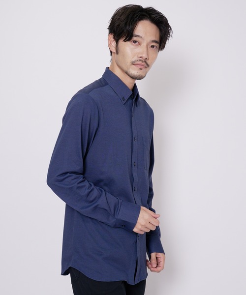 Blue Standard (ブルースタンダード)の「【BLUE STANDARD/ブルースタンダード】吸水速乾 イージーケア ピンポイント消臭 ストレッチ アルティマニット ボタンダウンシャツ(シャツ/ブラウス・メンズ・ブルー系その他/グレー/ダークブルー/ブルー/オフホワイト/ホワイト・LARGE/MEDIUM/X-LARGE)」の19枚目の写真