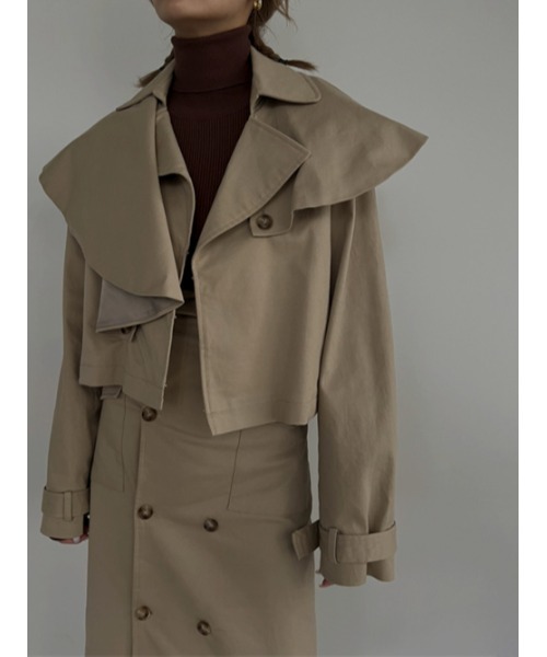 AMAIL（アマイル）の「Bulky coron trench（トレンチコート・レディース・ベージュ/グリーン・FREE）」の9枚目の写真