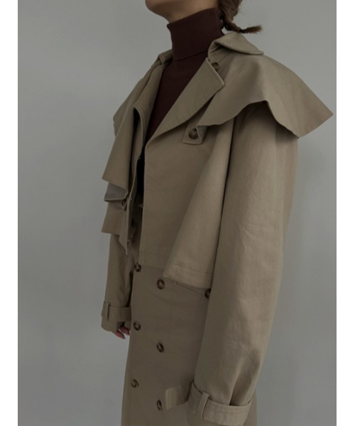 AMAIL（アマイル）の「Bulky coron trench（トレンチコート・レディース・ベージュ/グリーン・FREE）」の16枚目の写真