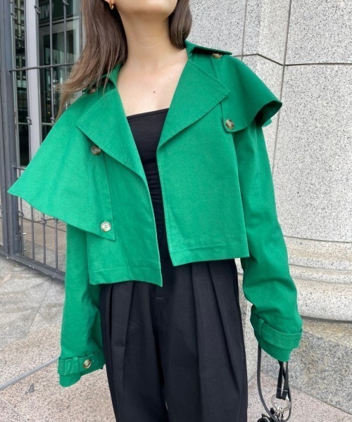 AMAIL（アマイル）の「Bulky coron trench（トレンチコート・レディース・ベージュ/グリーン・FREE）」の7枚目の写真