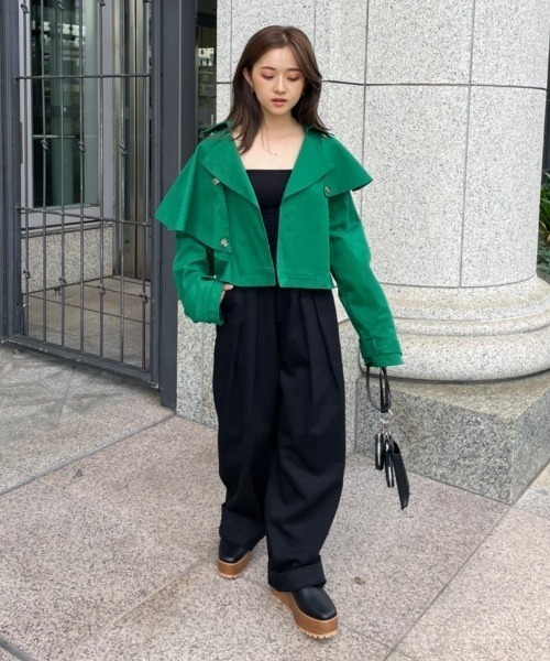 AMAIL（アマイル）の「Bulky coron trench（トレンチコート・レディース・ベージュ/グリーン・FREE）」の17枚目の写真