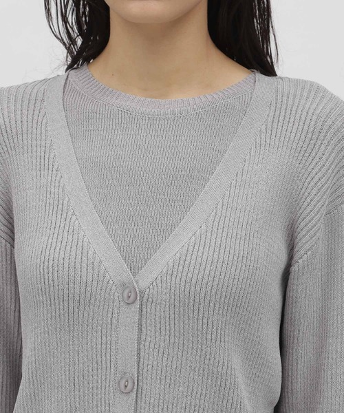 LAKOLE（ラコレ）の「Vネックニットカーディガン / 166810（カーディガン/ボレロ・レディース・ダークオリーブ/ブラック/グレー/ブラウン・SMALL/MEDIUM）」の16枚目の写真