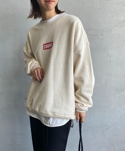CHUMS（チャムス）の「[CHUMS/チャムス] MINI CHUMS LOGO オーバーサイズクルーネックスウェット（スウェット・レディース・ナチュラル/ブラック/グレー・XL/L/M）」の3枚目の写真