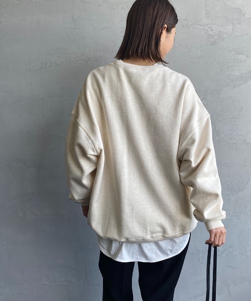 CHUMS（チャムス）の「[CHUMS/チャムス] MINI CHUMS LOGO オーバーサイズクルーネックスウェット（スウェット・レディース・ナチュラル/ブラック/グレー・XL/L/M）」の8枚目の写真