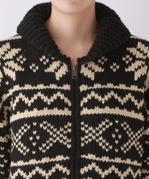Canadian Sweater Company Ltd.(カナディアンセーター)の「Canadian Sweater Jacquard / カウチンニット(ニット/セーター・レディース・ブラック・フリー)」の6枚目の写真