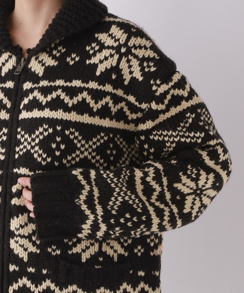 Canadian Sweater Company Ltd.(カナディアンセーター)の「Canadian Sweater Jacquard / カウチンニット(ニット/セーター・レディース・ブラック・フリー)」の8枚目の写真