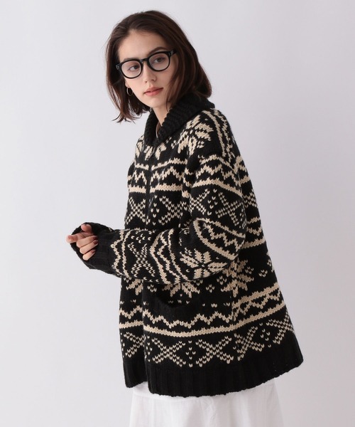 Canadian Sweater Company Ltd.(カナディアンセーター)の「Canadian Sweater Jacquard / カウチンニット(ニット/セーター・レディース・ブラック・フリー)」の2枚目の写真