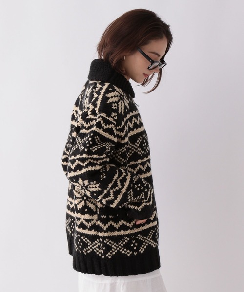 Canadian Sweater Company Ltd.(カナディアンセーター)の「Canadian Sweater Jacquard / カウチンニット(ニット/セーター・レディース・ブラック・フリー)」の14枚目の写真